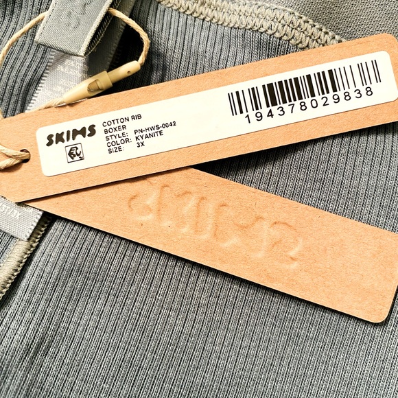 Skims Women’s Ribbed Boxer 3X Cotton Stretch Comfort Band Kyanite Blue - Picture 4 of 4